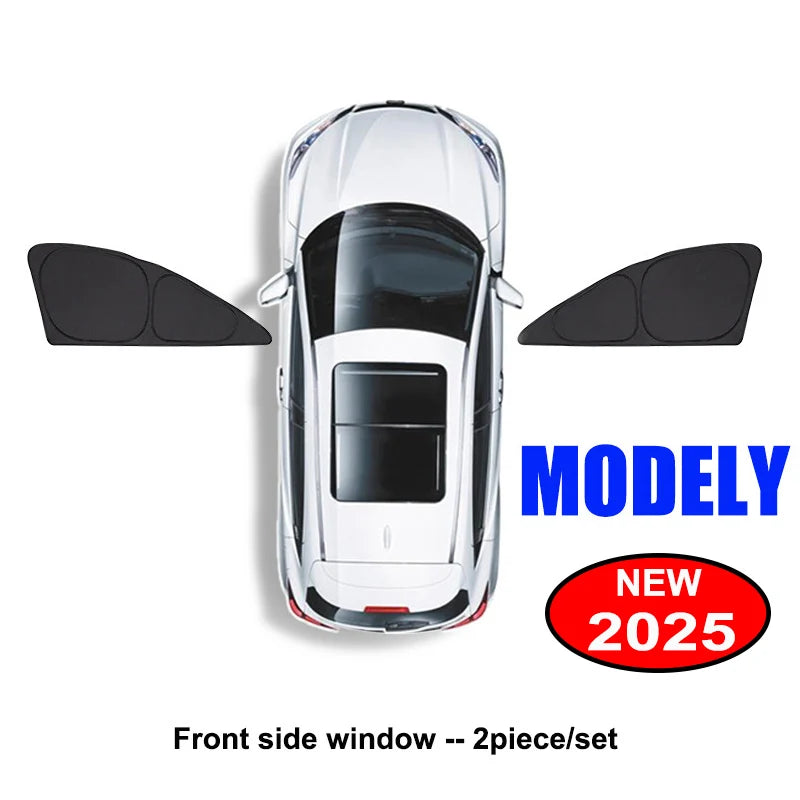 Sun Shade for Tesla Model Y Juniper 2025-2020 Car Windshield Sunshade Cover Front Side Window Privacy Blind Shading for Camping