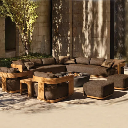 Sofas, solid teak outdoor furniture, factory direct sales, suitable for gardens, courtyards, parks and hotels; high-end sofas