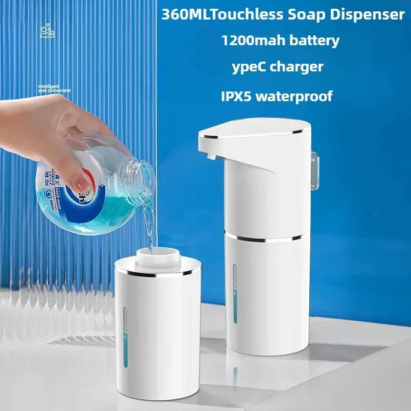 2026 New Automatic Foam Soap Dispensers Bathroom Smart Washing Hand Machine With USB Charging White High Quality ABS Material