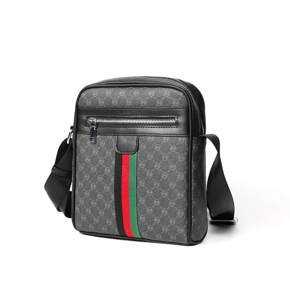 Luxury Design Men's Crossbody Bags Fashion Plaid Letter Printed Crossbody Bag Men Square Shoulder Bag Male Sling Messenger Bag