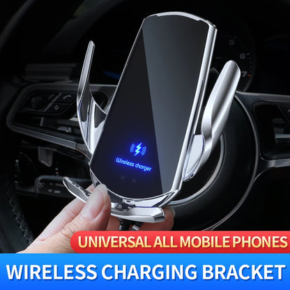 New Upgrade Car Magneti Mobile Phone Holder 15W Wireless Charging Portable Cellphone Bracket Stand In Auto Interior Accessories