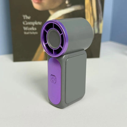 Handheld Folding Fan Type-C Charge Ports Portable Desktop 5level Wind Speed Adjustment Digital Display Electric Fan With Lanyard